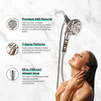 7-Spray Pattern 4.92 in. Wall Mount Handheld Shower Heads 1.8 GPM with Filter，Removable Shower hose in Brushed Nickel