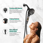 Rainfull 7-Spray Handheld Shower Faucet Kit with Valve 1.8 GPM and 4.9 in. Adjustable Filtered Shower Head in Black