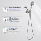 Rain 5-Spray Handheld Shower Combo Shower Faucet with Valve 1.8 GPM 4.7 " Adjustable Dual Shower Heads in Brushed Nickel