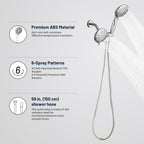 4.7 " Single Handle 5-Spray Shower Faucet Kit Handheld Combo with Valve 1.8 GPM Adjustable Dual Shower Heads in Chrome