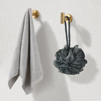 Modern 6-Pieces Stainless Steel Bath Hardware Set with Towel Ring Toilet Paper Holder Towel Hook and Towel Bar in Gold