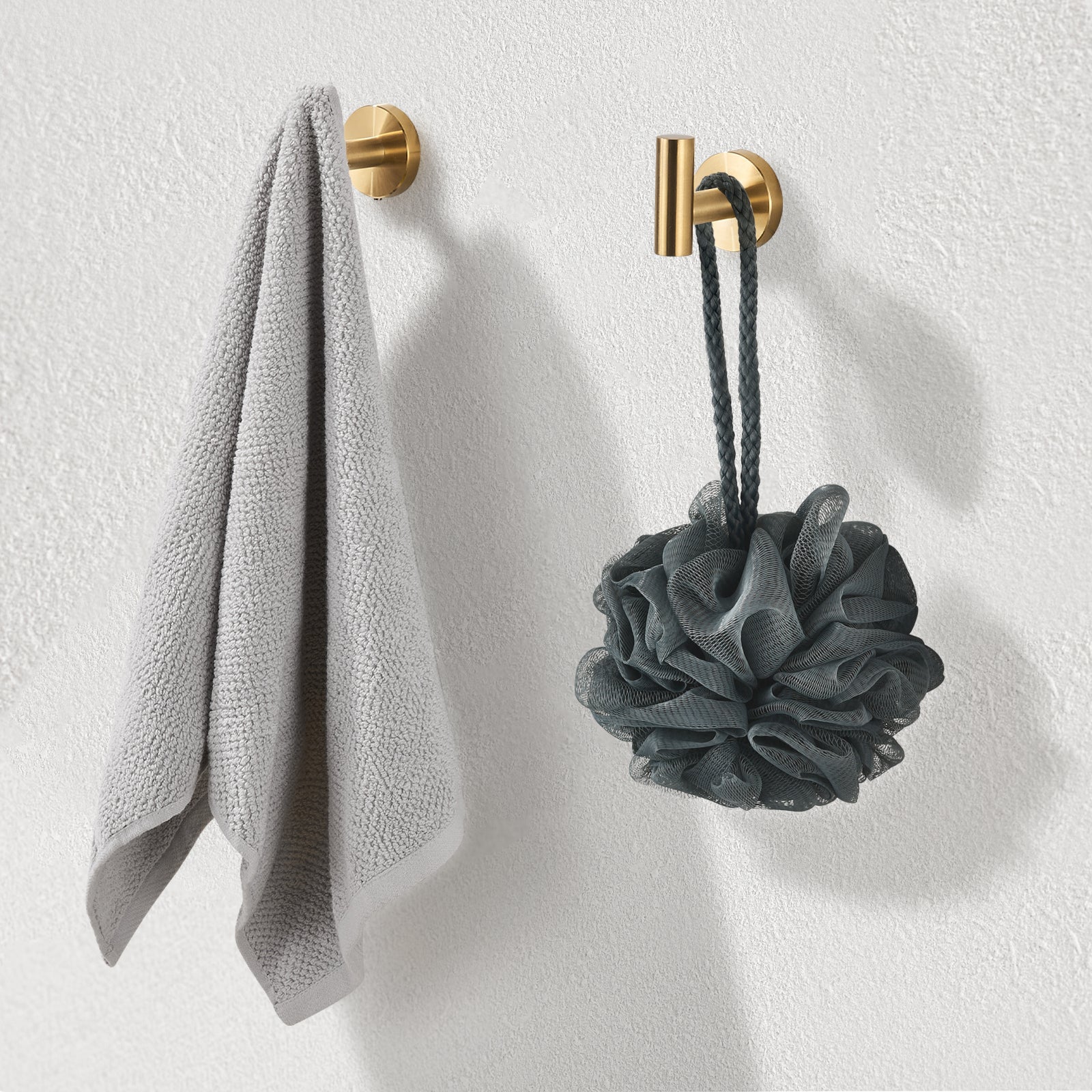 Modern 6-Pieces Stainless Steel Bath Hardware Set with Towel Ring Toilet Paper Holder Towel Hook and Towel Bar in Gold