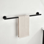 Modern 6-Pieces Stainless Steel Bath Hardware Set with Towel Ring Toilet Paper Holder Towel Hook and Towel Bar in Black