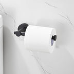Modern 6-Pieces Aluminum Bath Hardware Set with Towel Ring Toilet Paper Holder Towel Hook and Towel Bar in Black