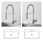 Single-Handle Pull Out Sprayer Coil Spring High-Arc Kitchen Faucet with Deckplate Sink Faucet in Chrome