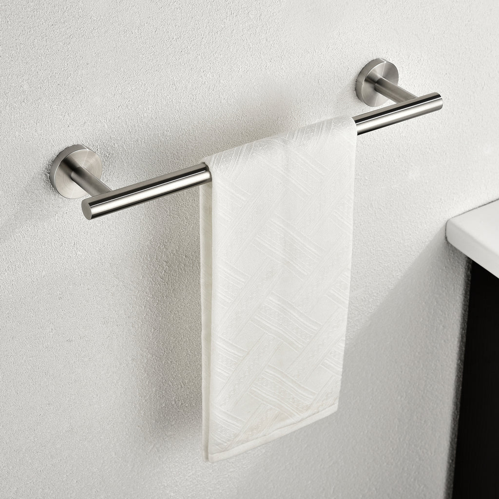 Modern 6-Pieces Bath Hardware Set with Towel Ring Toilet Paper Holder Towel Hook and Towel Bar in Brushed Nickel