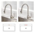 Gooseneck Single-Handle Pull Down Sprayer Kitchen Faucet with Deckplate Pull Out Sink Faucet in Brushed Nickel