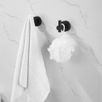 Modern 6-Pieces Aluminum Bath Hardware Set with Towel Ring Toilet Paper Holder Towel Hook and Towel Bar in Black