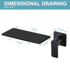 Single-Handle Rectangular Waterfall Wall Mounted Bathroom Faucet in Matte Black