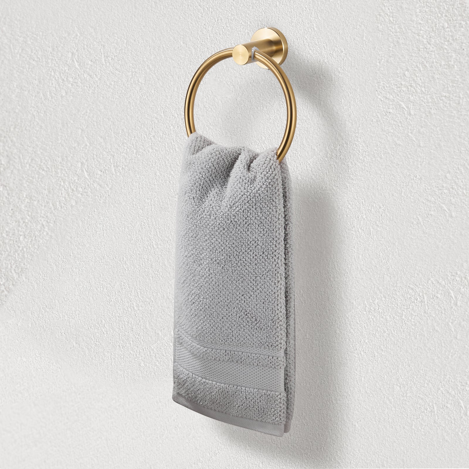 Modern 6-Pieces Stainless Steel Bath Hardware Set with Towel Ring Toilet Paper Holder Towel Hook and Towel Bar in Gold