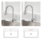 Touchless Single Handle Gooseneck Pull Down Sprayer Kitchen Faucet with Deckplate Pull Out Sink Faucet in Chrome