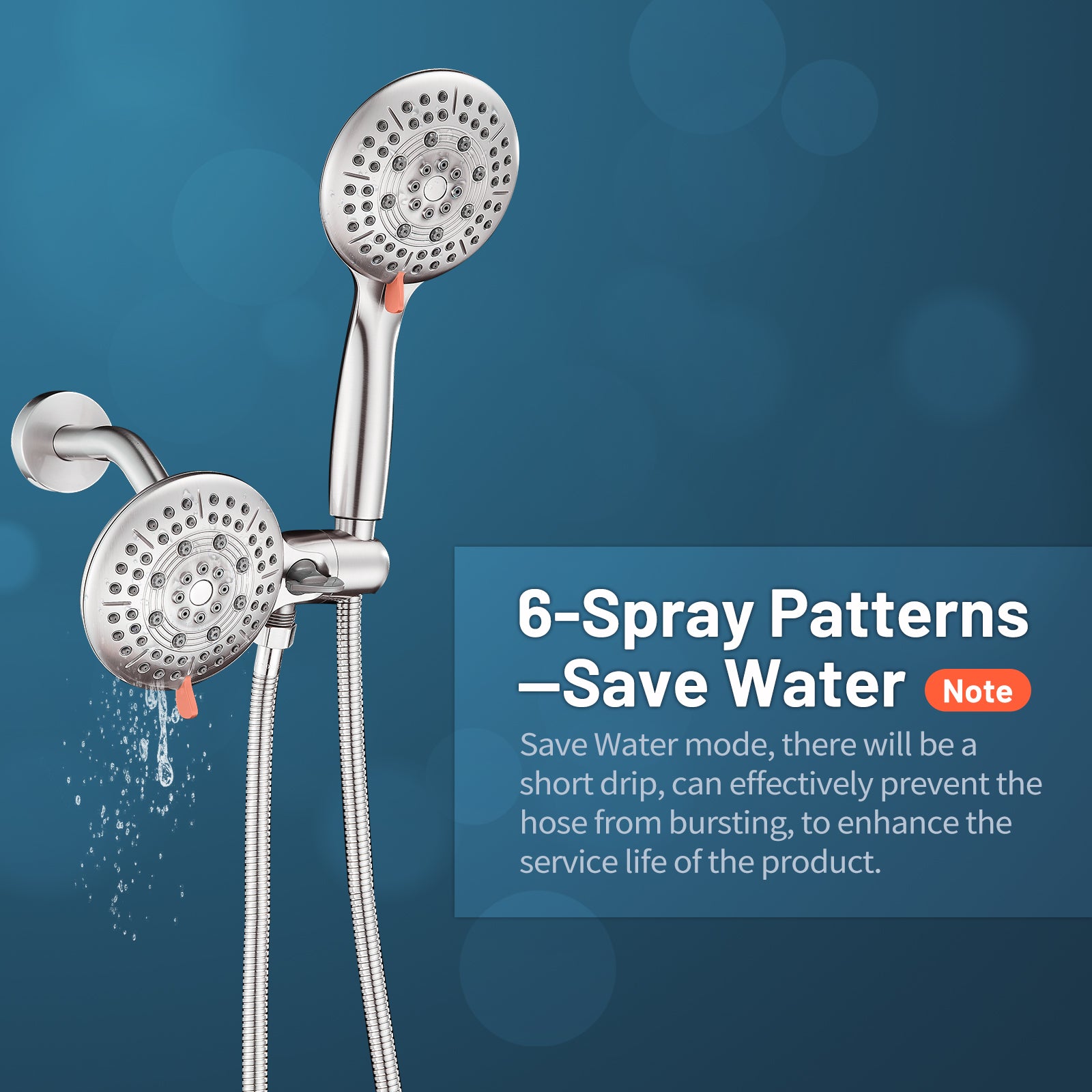 Rain Single Handle 5-Spray Tub Shower Faucet Handheld Combo with Valve 1.8 GPM Adjustable shower Head in Brushed Nicke