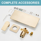 Single-Handle Rectangular Waterfall Wall Mounted Bathroom Faucet in  Gold