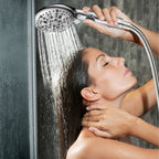 High Pressure 5.12 in. 9-Spray Patterns Wall Mount Handheld Shower Head with Bult-in Power Wash 1.8 GPM in Chrome