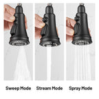 Touchless Single Handle Gooseneck Pull Down Sprayer Kitchen Faucet with Deckplate Pull Out Sink Faucet in Black