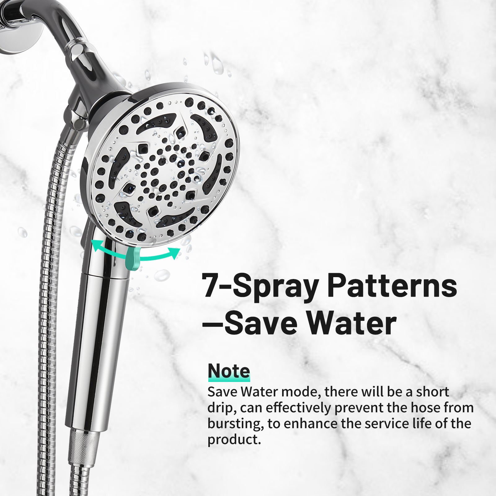 Rainfull 7-Spray Handheld Shower Faucet Kit with Valve 1.8 GPM and 4.9 in. Adjustable Filtered Shower Head in Chrome