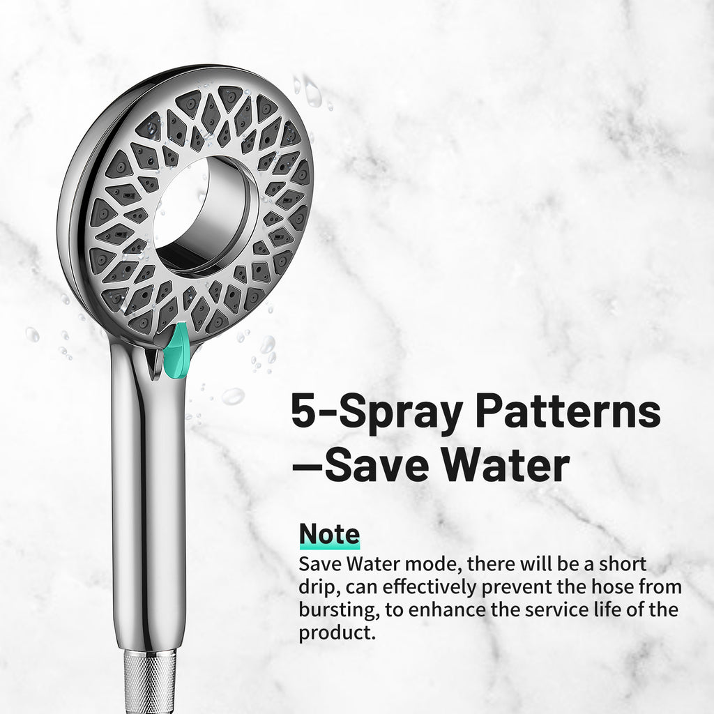 Magnetic 2-in-1 5-Spray  Adjustable Dual Shower Heads Wall Mount Fixed and Handheld Shower Head 2.5 GPM in Chrome