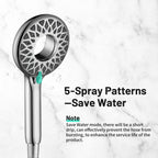 Magnetic 2-in-1 5-Spray  Adjustable Dual Shower Heads Wall Mount Fixed and Handheld Shower Head 2.5 GPM in Chrome