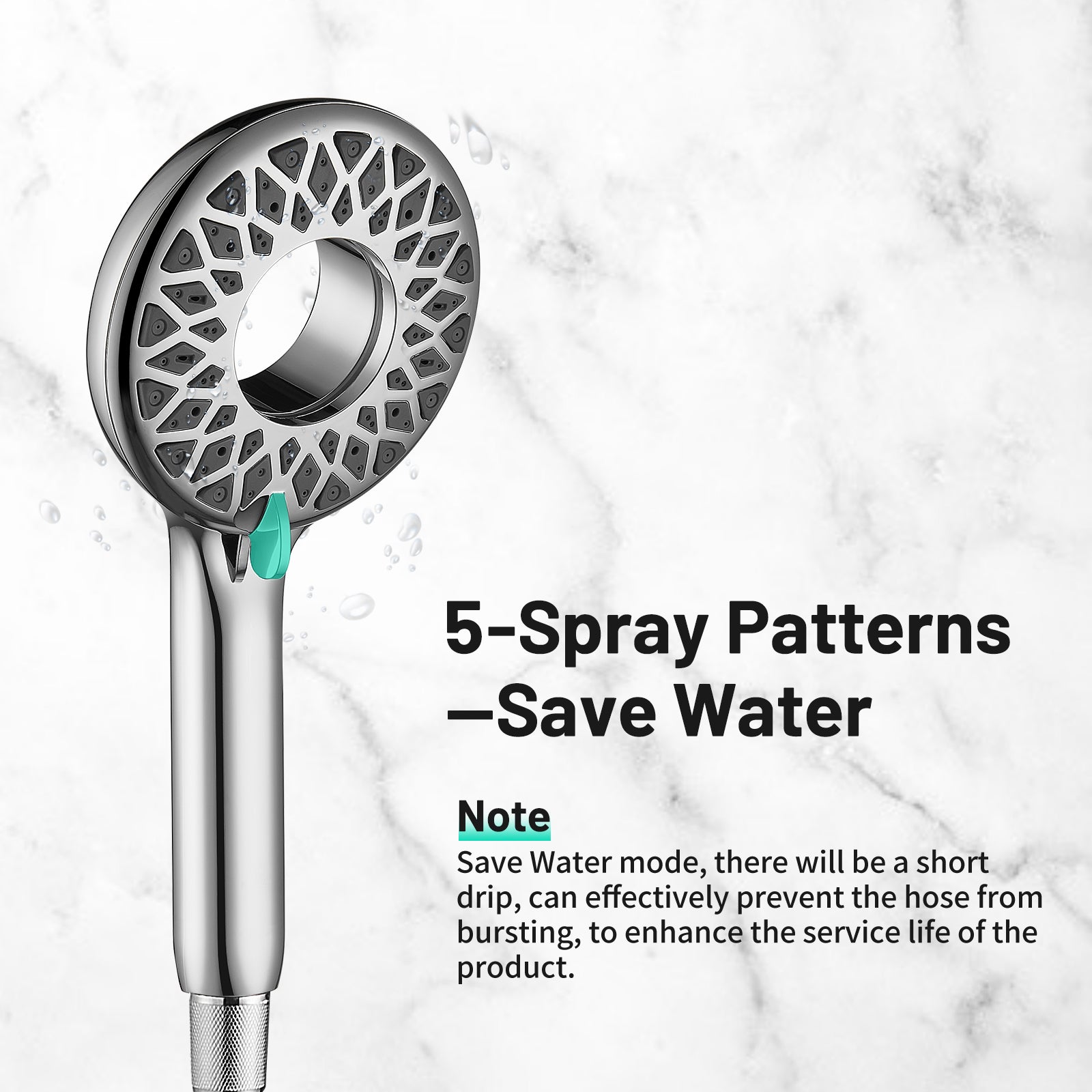 Magnetic 2-in-1 5-Spray  Adjustable Dual Shower Heads Wall Mount Fixed and Handheld Shower Head 2.5 GPM in Chrome