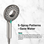 Magnetic 2-in-1 5-Spray Adjustable  Dual Shower Heads Wall Mount Fixed and Handheld Shower Head 2.5 GPM in Nickel