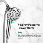 7-Spray Pattern 4.92 in. Wall Mount Handheld System Heads 1.8 GPM with Filter，Removable Shower hose in Chrome