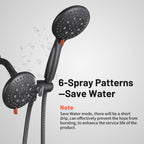 4.7 " Single Handle 5-Spray Shower Faucet Kit Handheld Combo with Valve 1.8 GPM Adjustable Dual Shower Heads in Black
