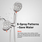 Rain 5-Spray Handheld Shower Combo Shower Faucet with Valve 1.8 GPM 4.7 " Adjustable Dual Shower Heads in Brushed Nickel