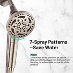 Rain 7-Spray Handheld Shower Faucet Kit with Valve 1.8 GPM and 4.9 in. Adjustable Filtered Shower Head in Brushed Nickel