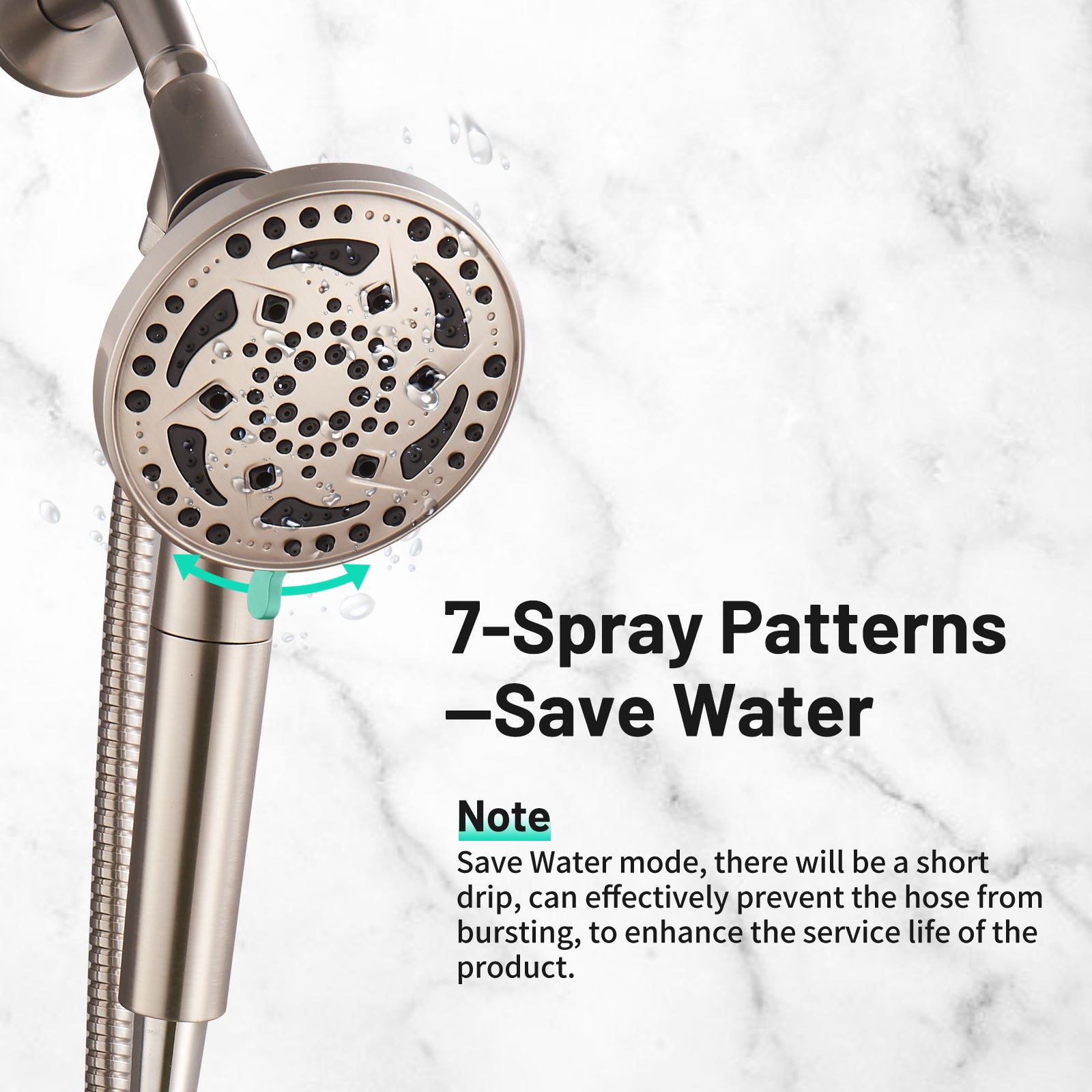 Rain 7-Spray Handheld Shower Faucet Kit with Valve 1.8 GPM and 4.9 in. Adjustable Filtered Shower Head in Brushed Nickel