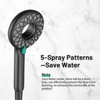 Magnetic 2-in-1 5-Spray  Adjustable Dual Shower Heads Wall Mount Fixed and Handheld Shower Head 2.5 GPM in Black