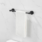 Modern 6-Pieces Aluminum Bath Hardware Set with Towel Ring Toilet Paper Holder Towel Hook and Towel Bar in Black