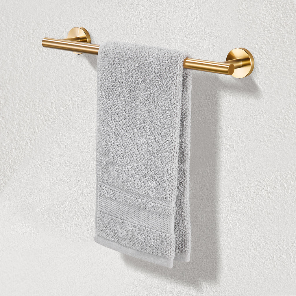 Modern 6-Pieces Stainless Steel Bath Hardware Set with Towel Ring Toilet Paper Holder Towel Hook and Towel Bar in Gold