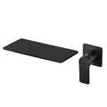 Single-Handle Rectangular Waterfall Wall Mounted Bathroom Faucet in Matte Black