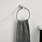 Modern 6-Pieces Bath Hardware Set with Towel Ring Toilet Paper Holder Towel Hook and Towel Bar in Brushed Nickel