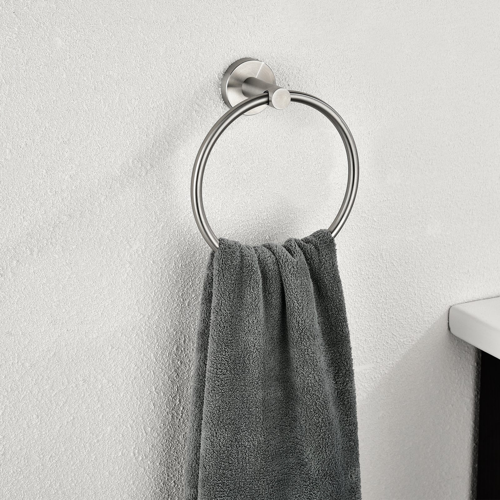 Modern 6-Pieces Bath Hardware Set with Towel Ring Toilet Paper Holder Towel Hook and Towel Bar in Brushed Nickel