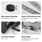 Rotatable 4 in. Centerset Double Handle Bathroom Faucet with Drain Kit Included in Matte Black