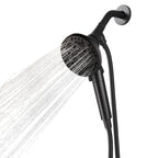 Rainfull 7-Spray Handheld Shower Faucet Kit with Valve 1.8 GPM and 4.9 in. Adjustable Filtered Shower Head in Black