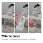 Waterfall 304 stainless steel 4 in. Centerset Double Handle Bathroom Faucet with Drain Kit Included in Brushed Nickel