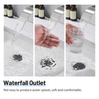 Arc Waterfall Single Handle Single Hole Bathroom Faucet in Brushed Nickel