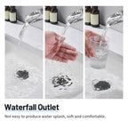 Waterfall Single Handle Single Hole Low Arc Bathroom Faucet With Metal Pop Up Drain Assembly Sink Faucet in Chrome
