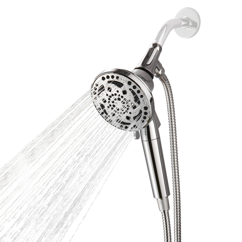 7-Spray Pattern 4.92 in. Wall Mount Handheld System Heads 1.8 GPM with Filter，Removable Shower hose in Chrome