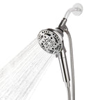 7-Spray Pattern 4.92 in. Wall Mount Handheld System Heads 1.8 GPM with Filter，Removable Shower hose in Chrome