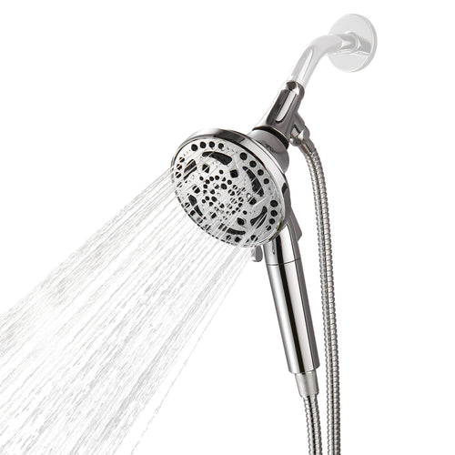 7-Spray Pattern 4.92 in. Wall Mount Handheld System Heads 1.8 GPM with Filter，Removable Shower hose in Chrome