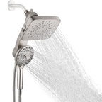 Magnetic 2-in-1 5-Spray Adjustable  Dual Shower Heads Wall Mount Fixed and Handheld Shower Head 2.5 GPM in Nickel