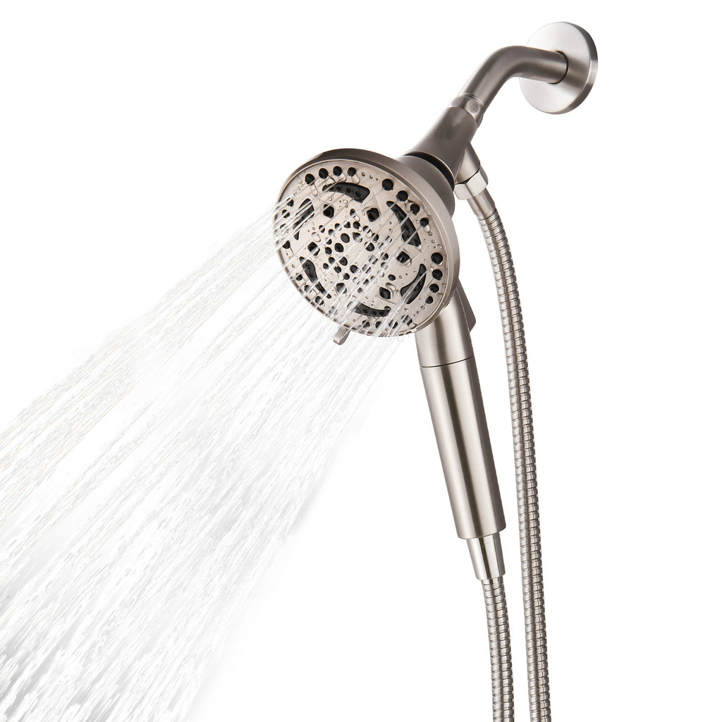 Rain 7-Spray Handheld Shower Faucet Kit with Valve 1.8 GPM and 4.9 in. Adjustable Filtered Shower Head in Brushed Nickel