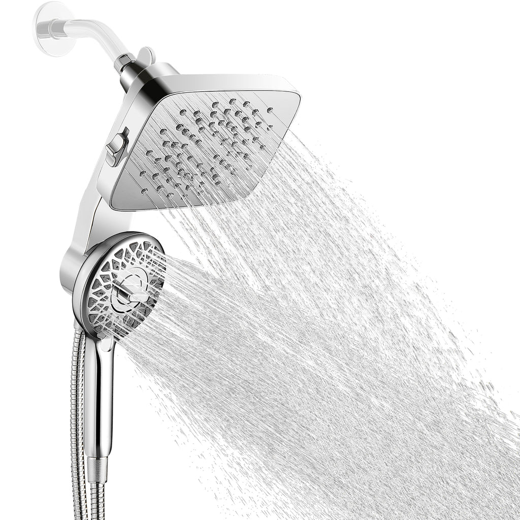 Magnetic 2-in-1 5-Spray  Adjustable Dual Shower Heads Wall Mount Fixed and Handheld Shower Head 2.5 GPM in Chrome