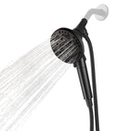 7-Spray Pattern 4.92 in. Wall Mount Handheld Shower Heads 1.8 GPM with Filter，Removable Shower hose in Matte Black