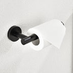 Modern 6-Pieces Stainless Steel Bath Hardware Set with Towel Ring Toilet Paper Holder Towel Hook and Towel Bar in Black