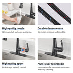 Touchless Single Handle Gooseneck Pull Down Sprayer Kitchen Faucet with Deckplate Pull Out Sink Faucet in Black