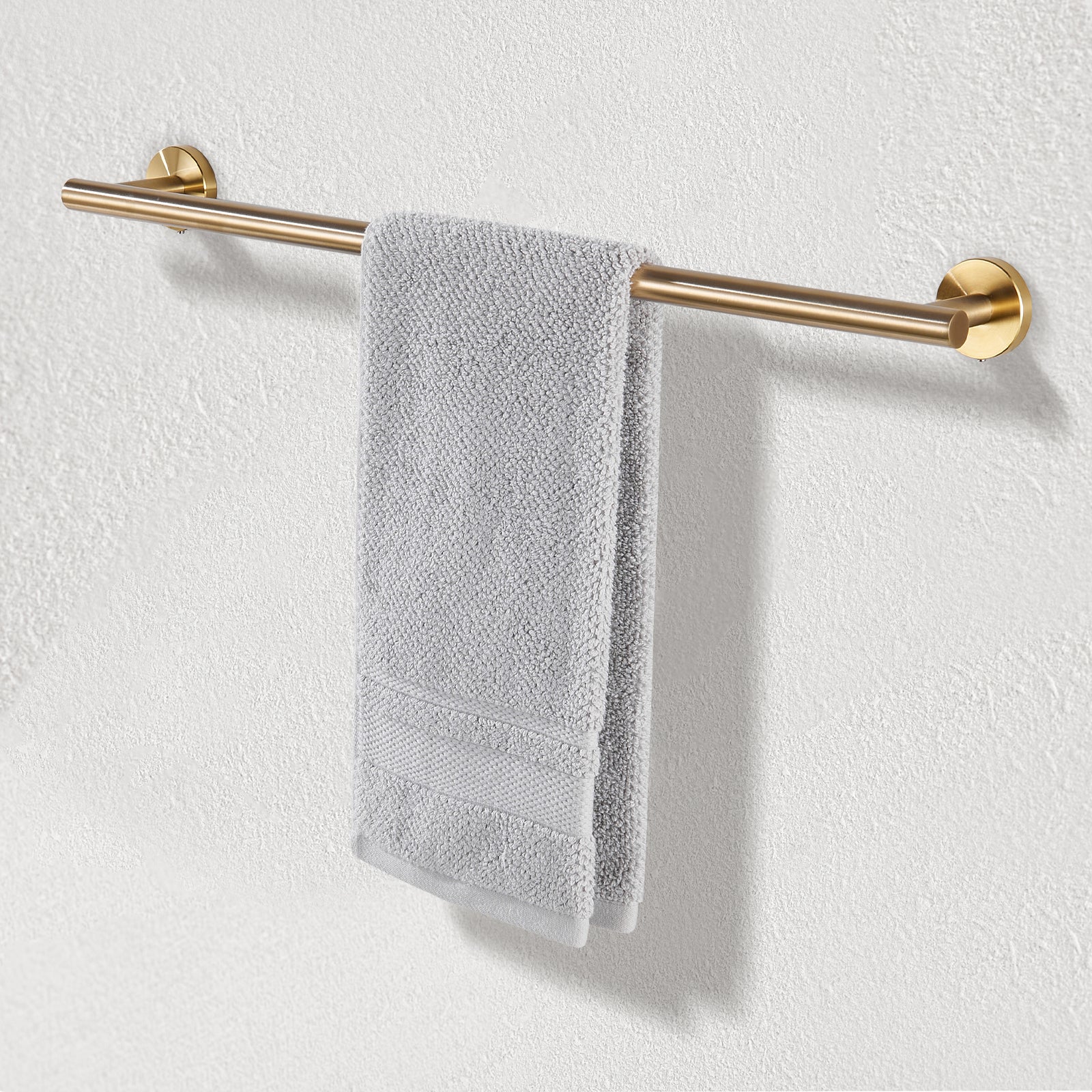 Modern 6-Pieces Stainless Steel Bath Hardware Set with Towel Ring Toilet Paper Holder Towel Hook and Towel Bar in Gold